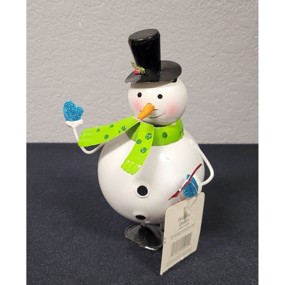 East West Distributing Co Metal Snowman Wobble Decor Figurine